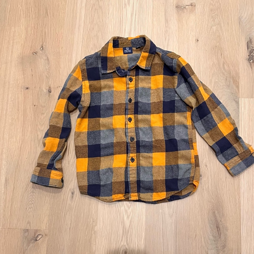 Bear Camp Boy's Timothy Long Sleeve Plaid Flannel Button Down Shirt Size 5 - Picture 3 of 12